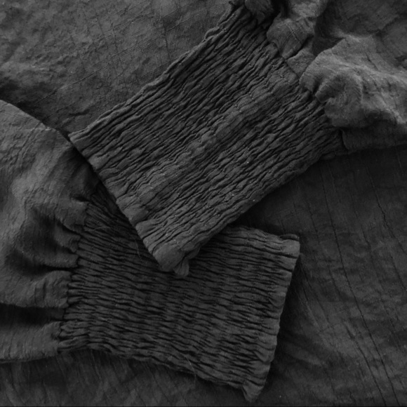 🌼 American Rose Arianna Long Sleeve Silky Gauze Top, Black M/L NEW - Picture 7 of 8